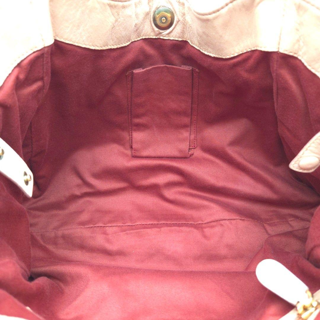 良品✨BALLY ショルダーバック トートバッグ ギャザー ロゴチャーム レザー