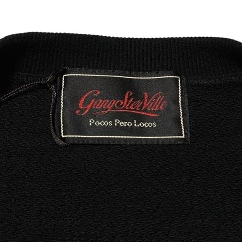 美品タグ付 GANGSTERVILLE ロゴクルーネックスウェット ブラック L