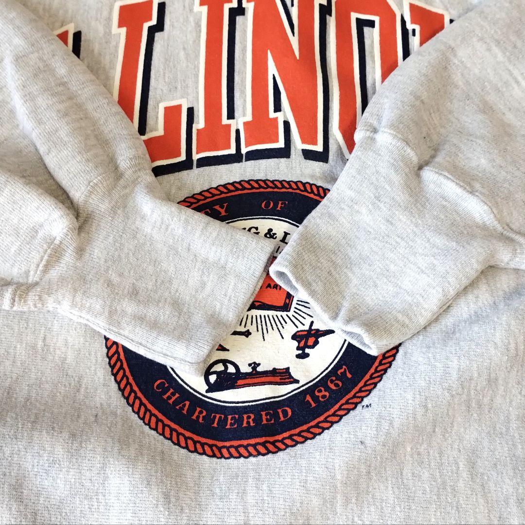 チャンピオン　イリノイス　灰 2XL　USA製　リバースウィーブ　スウェット