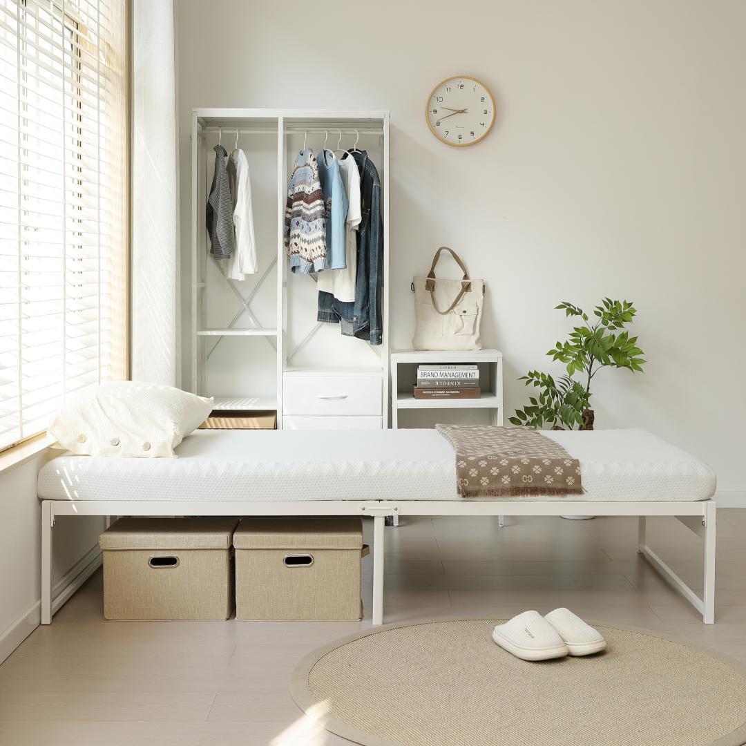 感謝祭！【シングル S】ベッドフレーム パイプベッド シングル 　WHITE