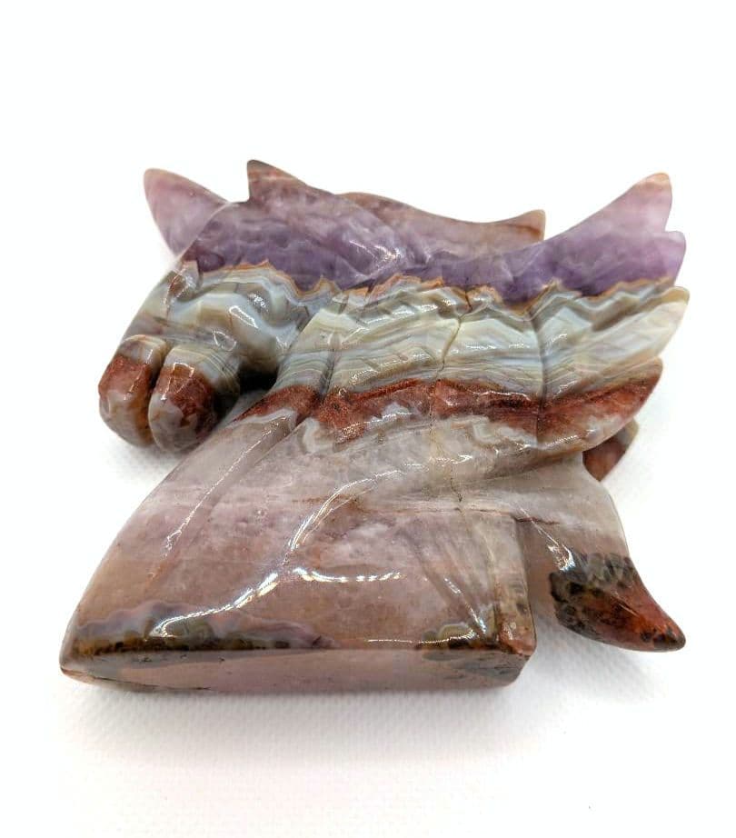 ❦新入荷❦ 天然石　アメジスト瑪瑙共生　ユニコーン 馬 置物　干支　丙午