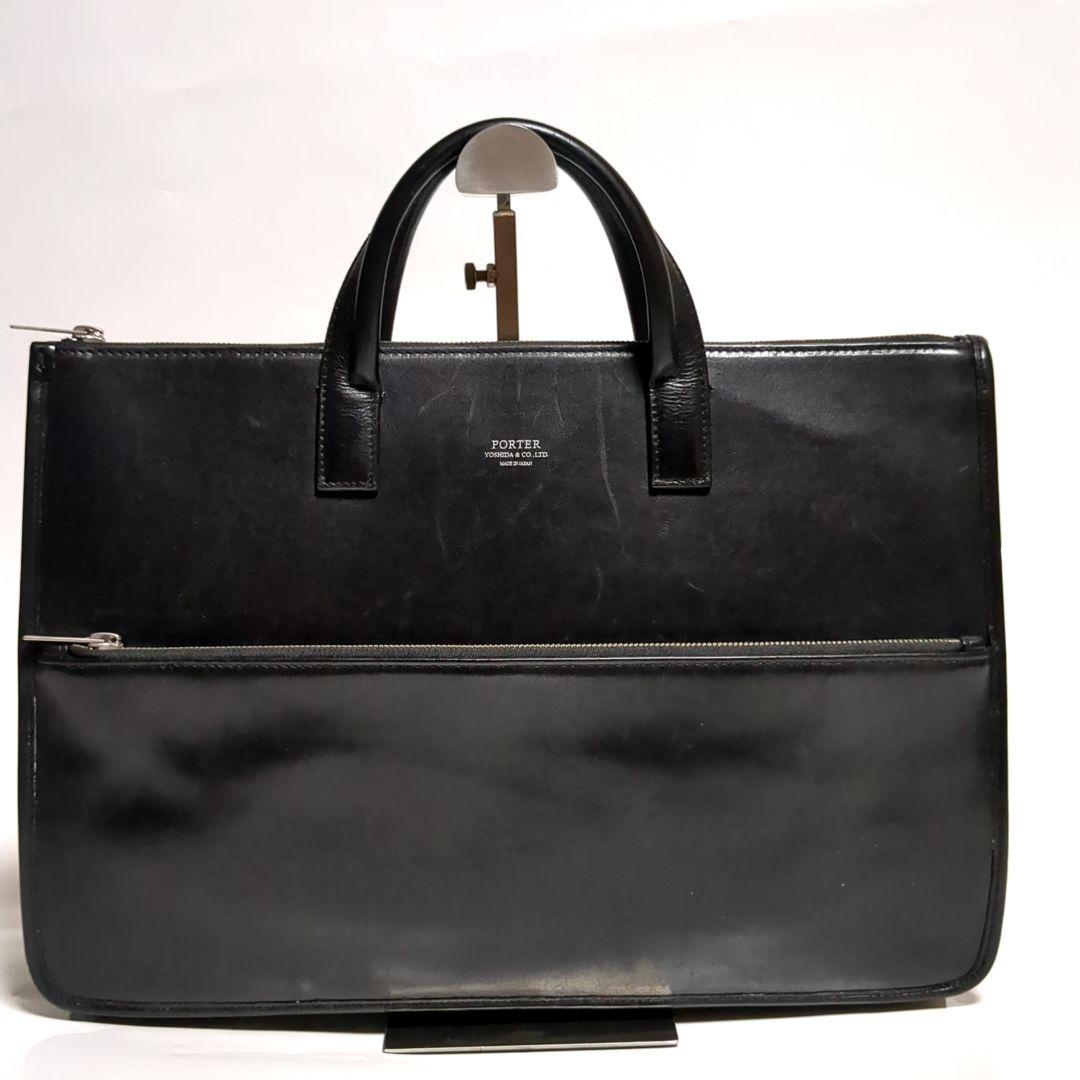 ✨PORTER✨クラーク ビジネスバッグ レザー ロゴ ブラック