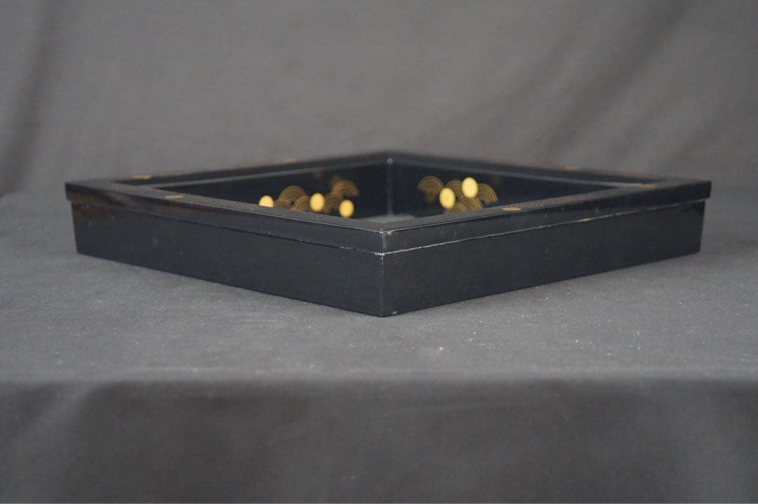 村田宗覚 波つぼつぼ蒔絵 炉縁 共箱 共布 茶道具