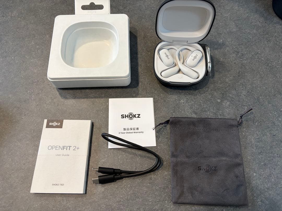 【極美品】Shokz OpenFit 2+ オープンイヤー型イヤホン