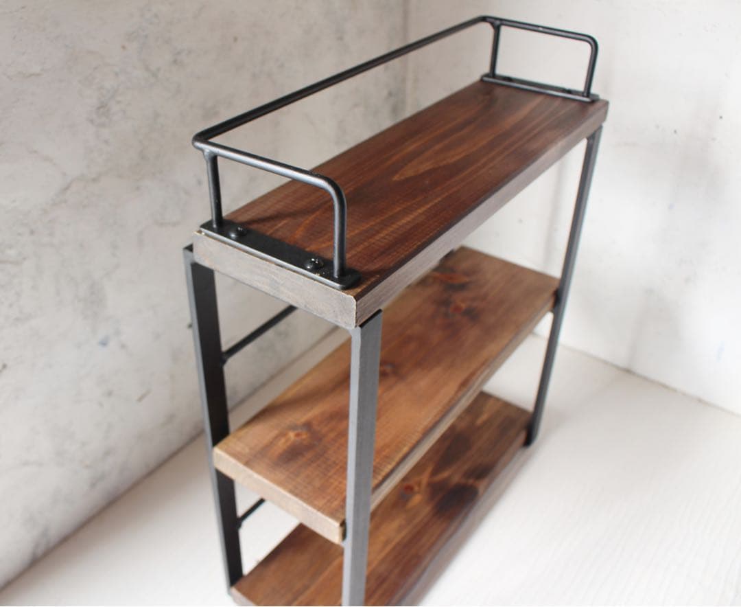 アイアン３段コンパクトスパイスラック・調味料棚