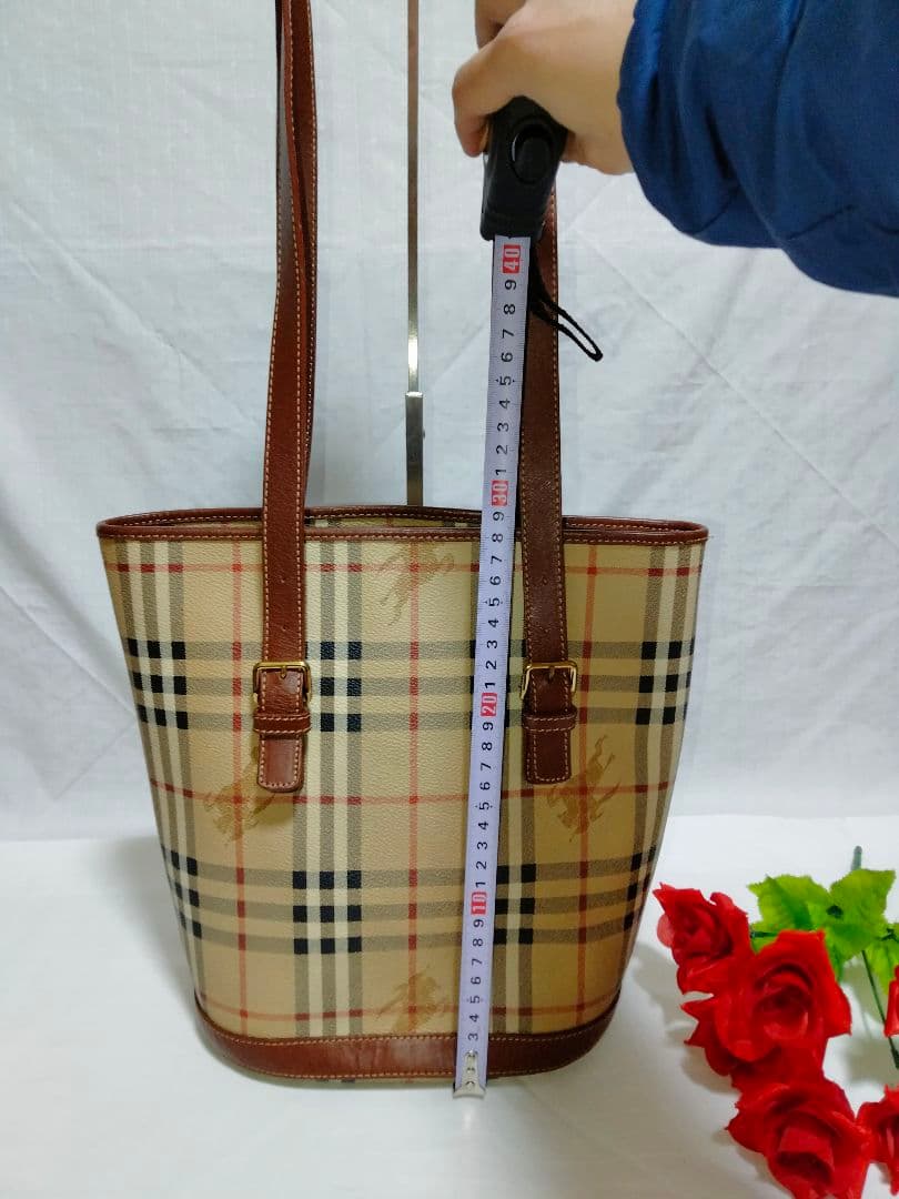 美品 バーバリー BURBERRY ノバチェック シャドウホース PVC レザー
