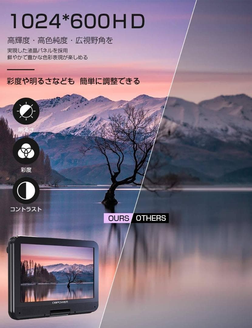 5時間連続再生可能10.5インチポータブルDVDプレーヤー