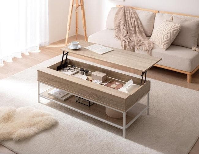 昇降式テーブル幅110cm ローテーブル 大理石柄 石目調 木目調（1005）