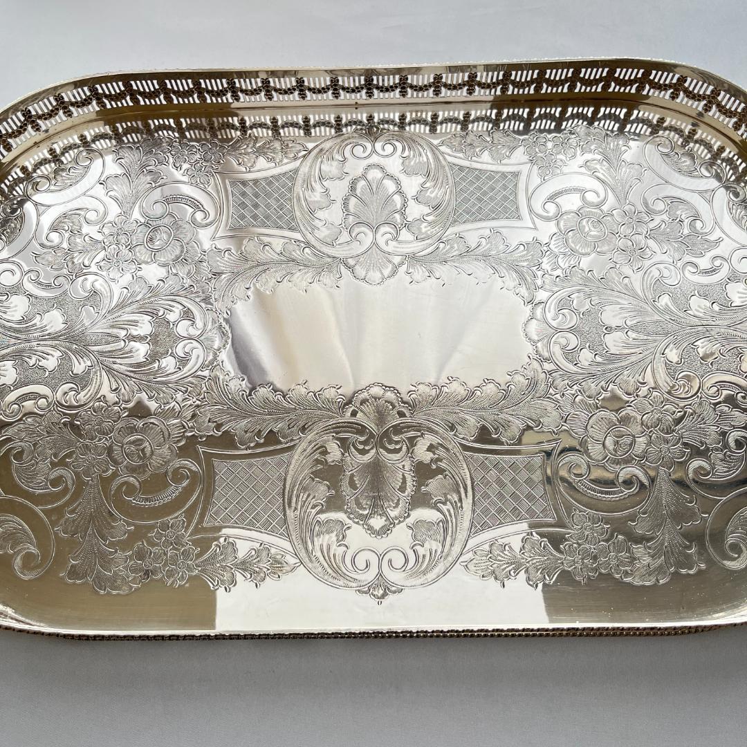 【Viners】 ギャラリートレー 56cm 【シルバープレート】 ハンドル