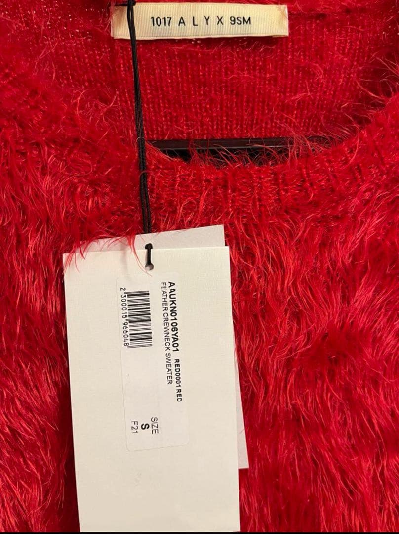 alyx シャギーニット1017 alyx 9sm クルーネックセーター レッド