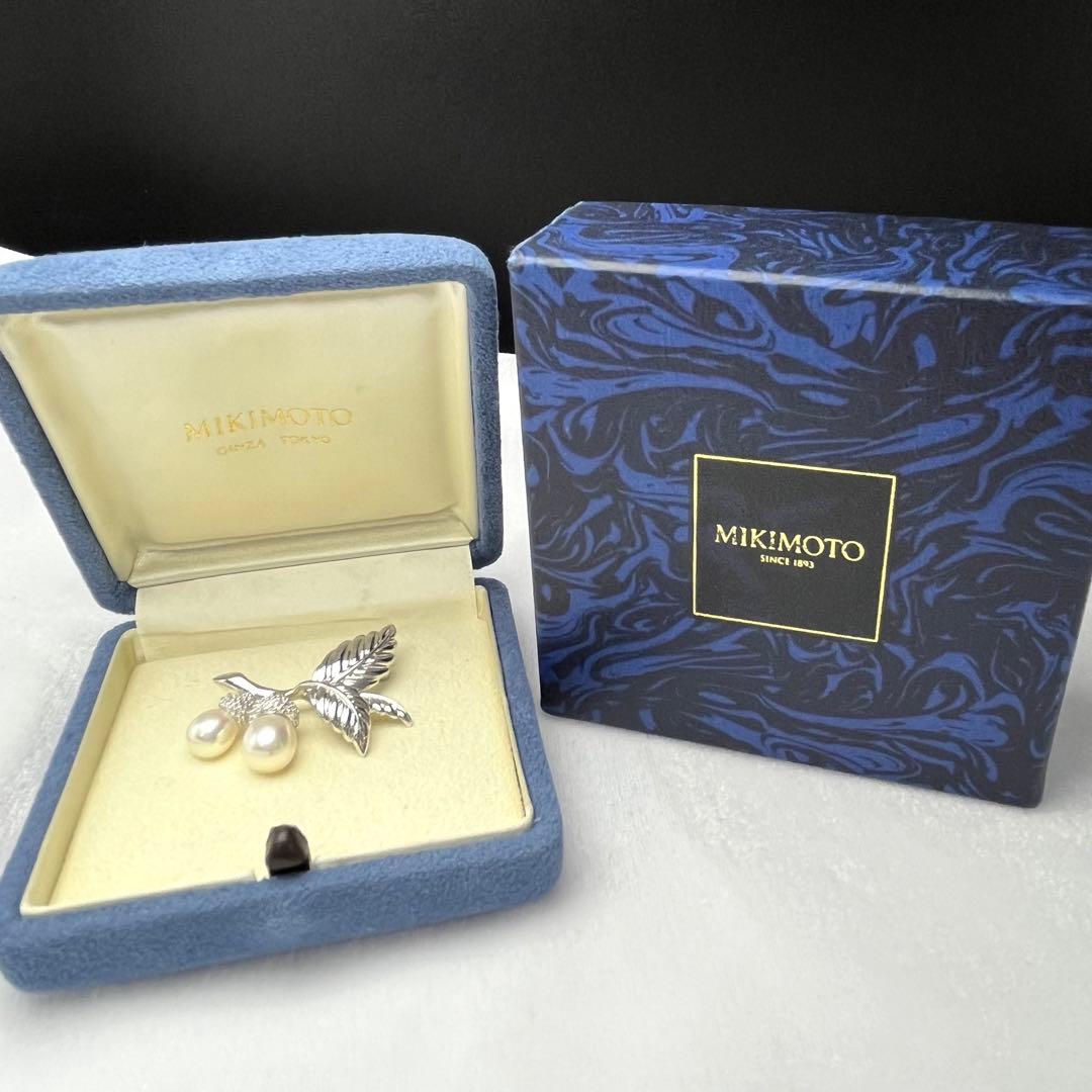 ミキモト 淡水真珠 パール ブローチ 7.5-8.0mm silver