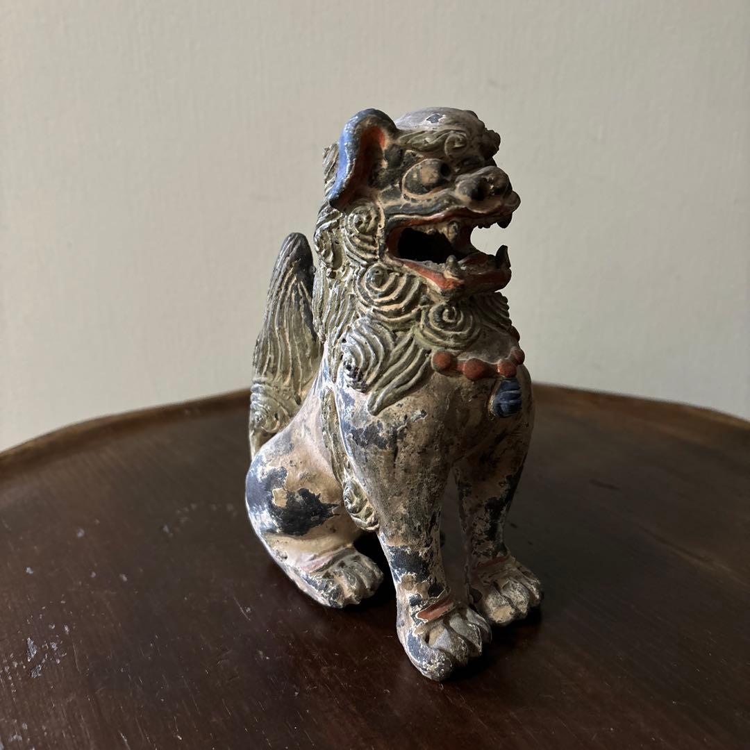 古琉球　壷屋　シーサー　狛犬　アンティーク　骨董信仰　招き猫　福助　古美術　李朝