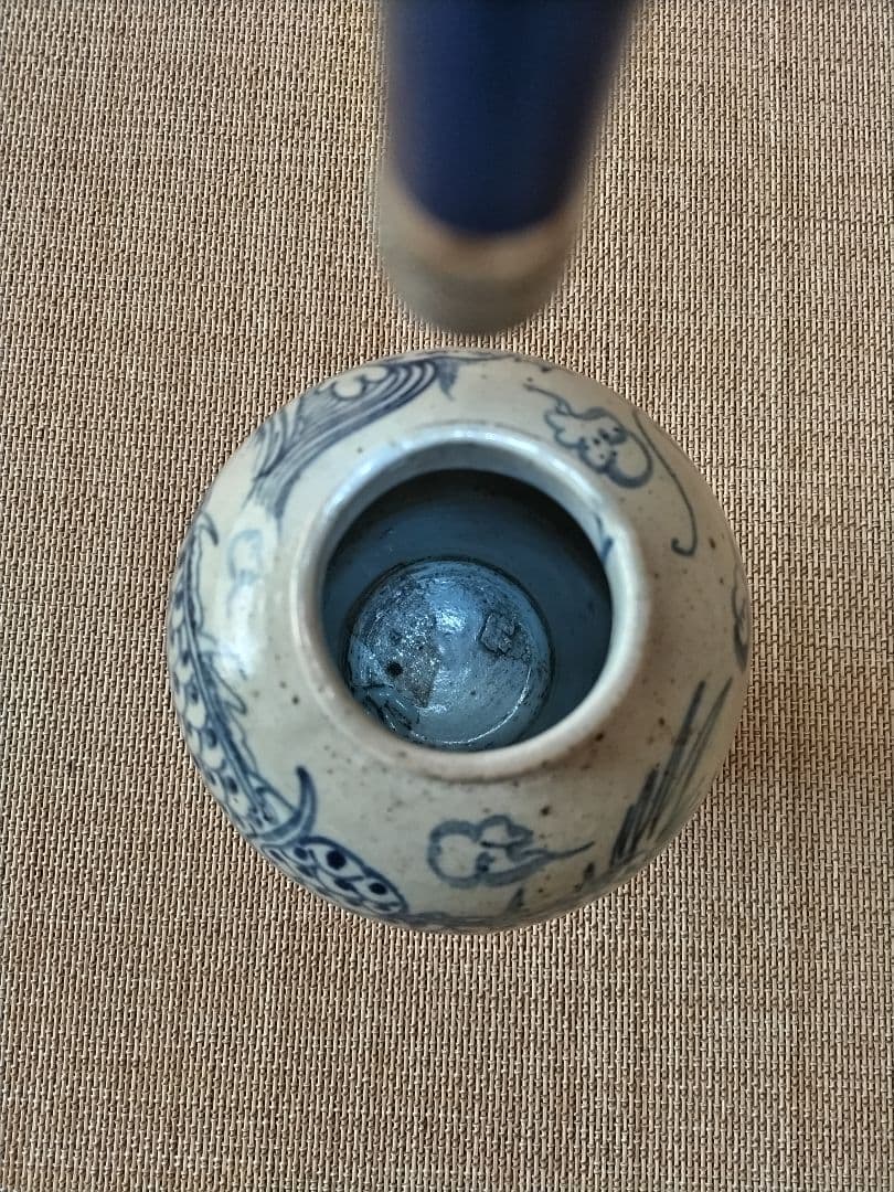 李朝　染付龍文壺