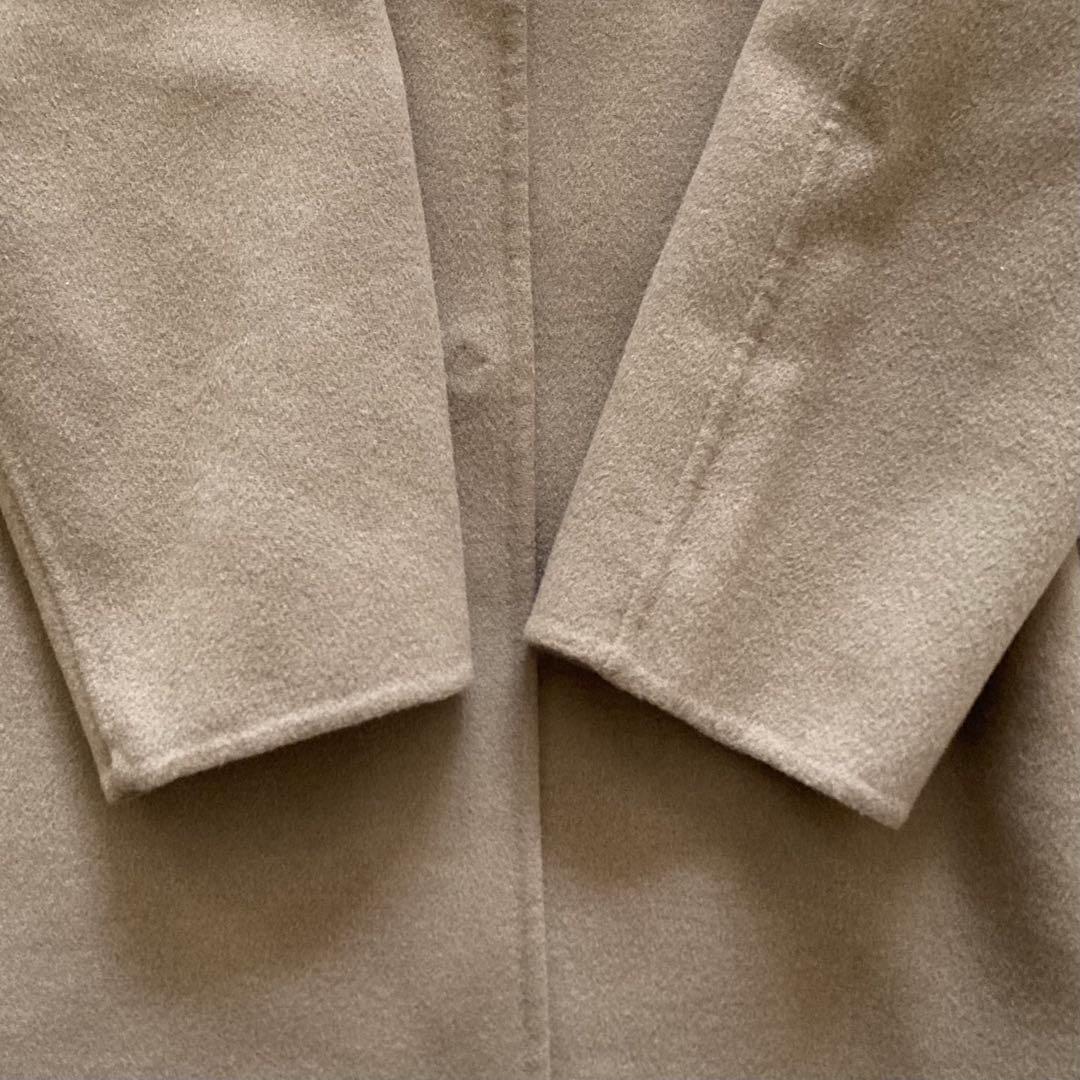 【美品】INDIVI 36 ハミルトンラムズウール ステンカラーリバーコート