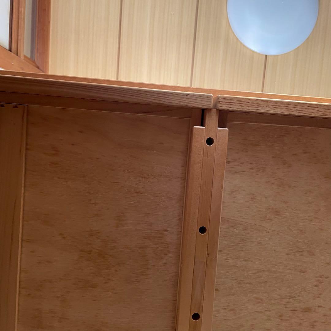 【廃盤】無印良品MUJI 学習机　セット キャビネット　キャスター付き　タモ材