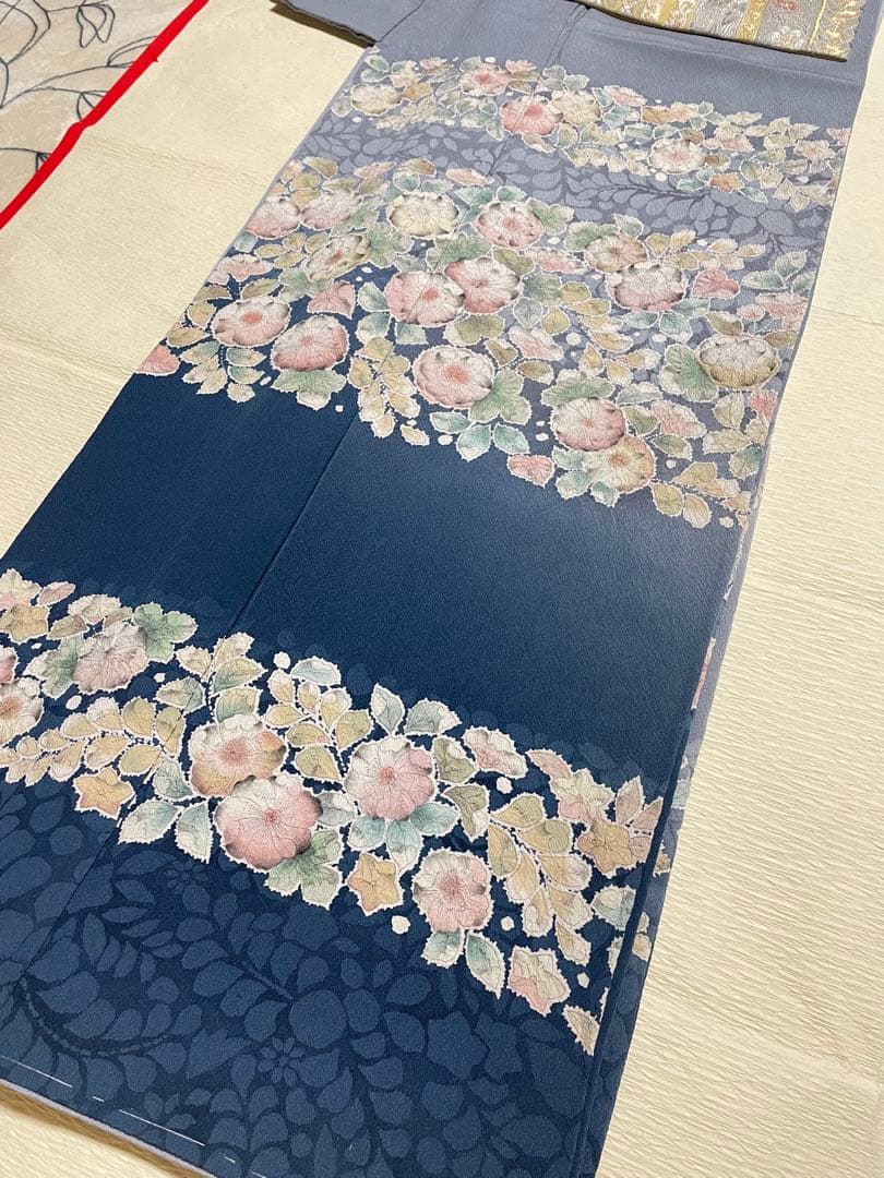 訪問着フルセット　辻ヶ花　作家　落款　正絹　絞り　ぼかし　入学式　結婚式