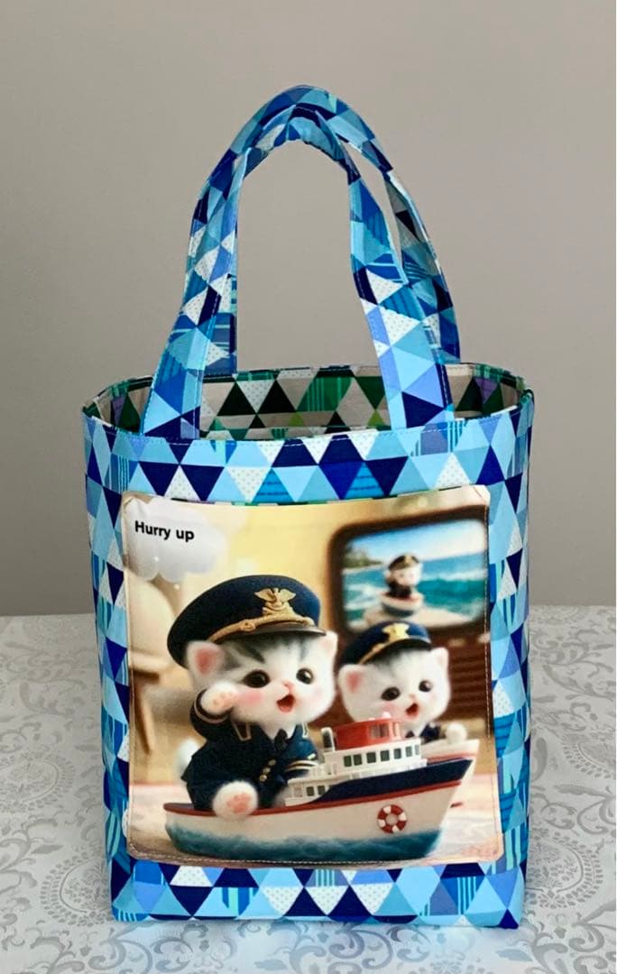 チロスケ　猫ちゃん　(両面パネル)トートバッグ