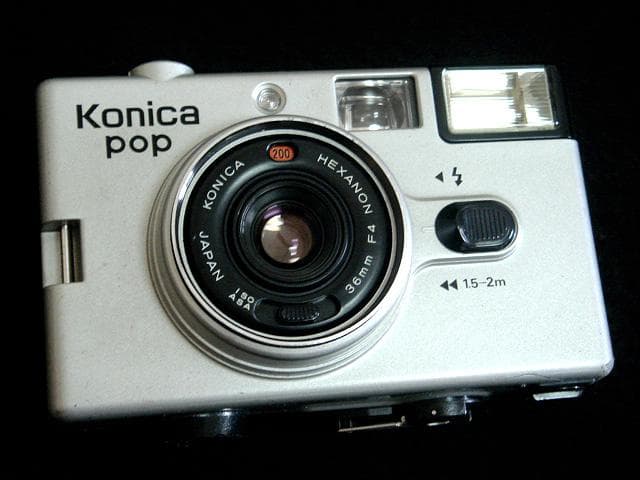 稀少 撮影可 コニカ POP EFJ の海外版 銀 konica フィルムカメラ