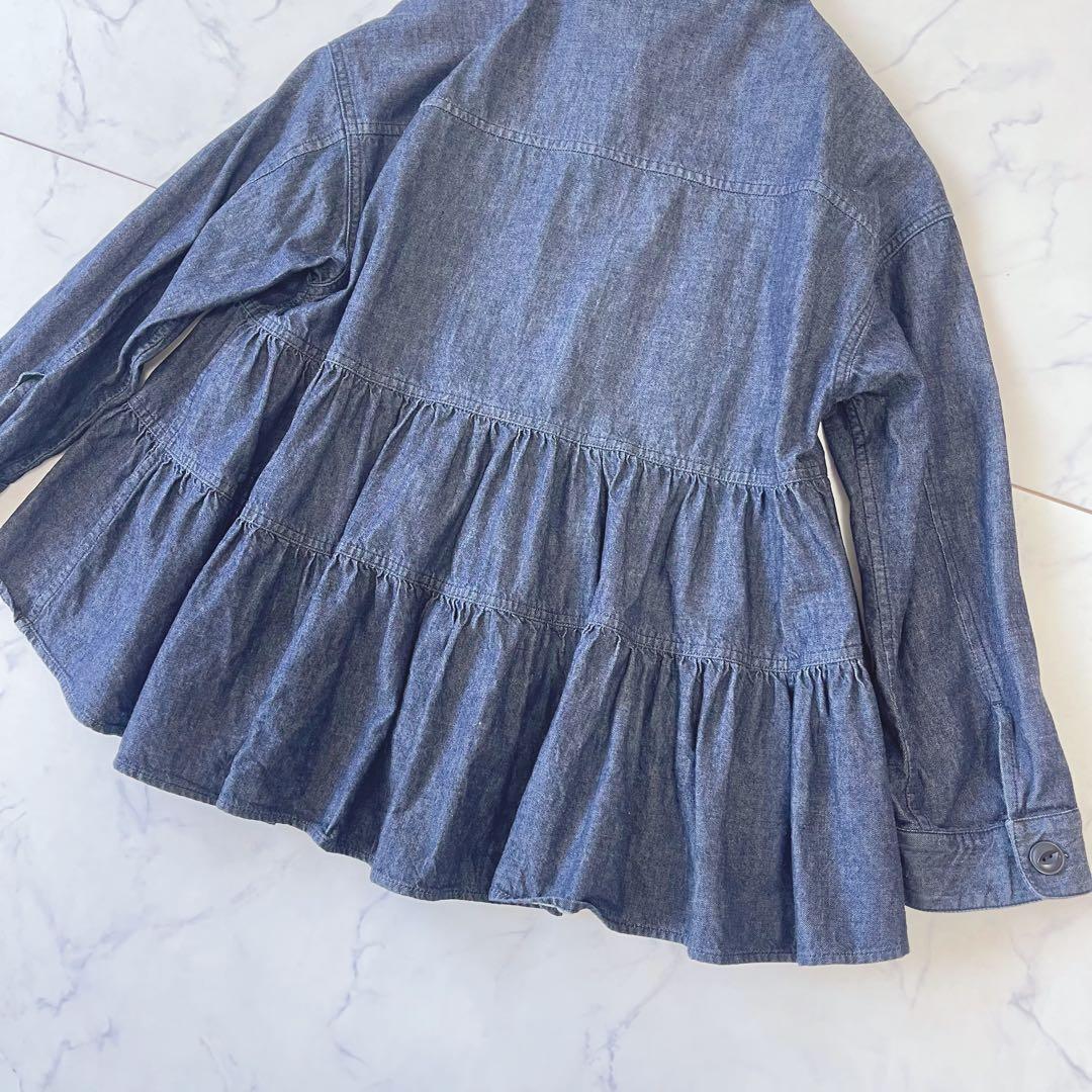 【美品】BEARDSLEYデニム フリル ティアード ブラウス インディゴ