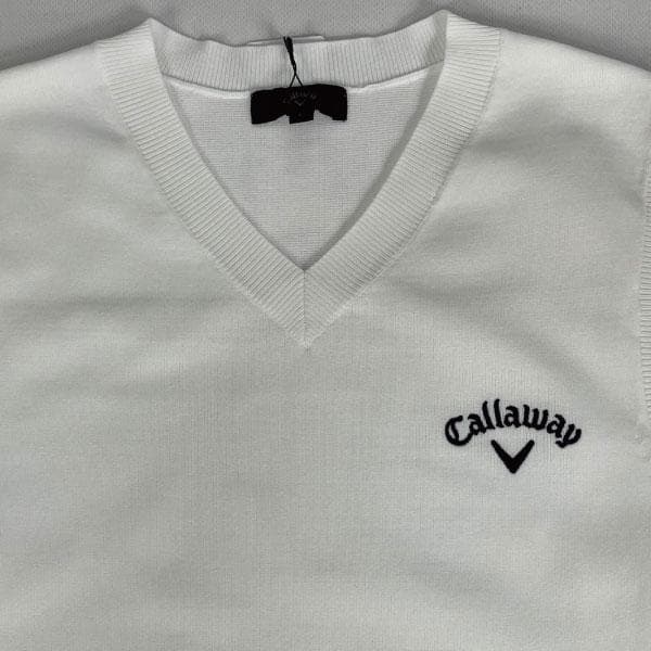 キャロウェイC23119100メンズベスト　ホワイト 　LLサイズ