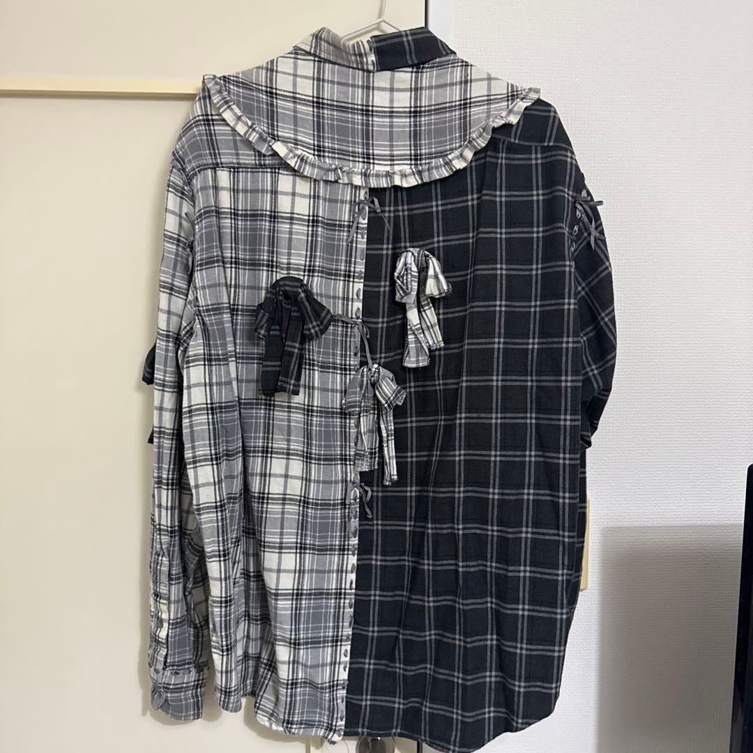 ケイスケカンダ　リボンまみれのネルシャツ　18aw