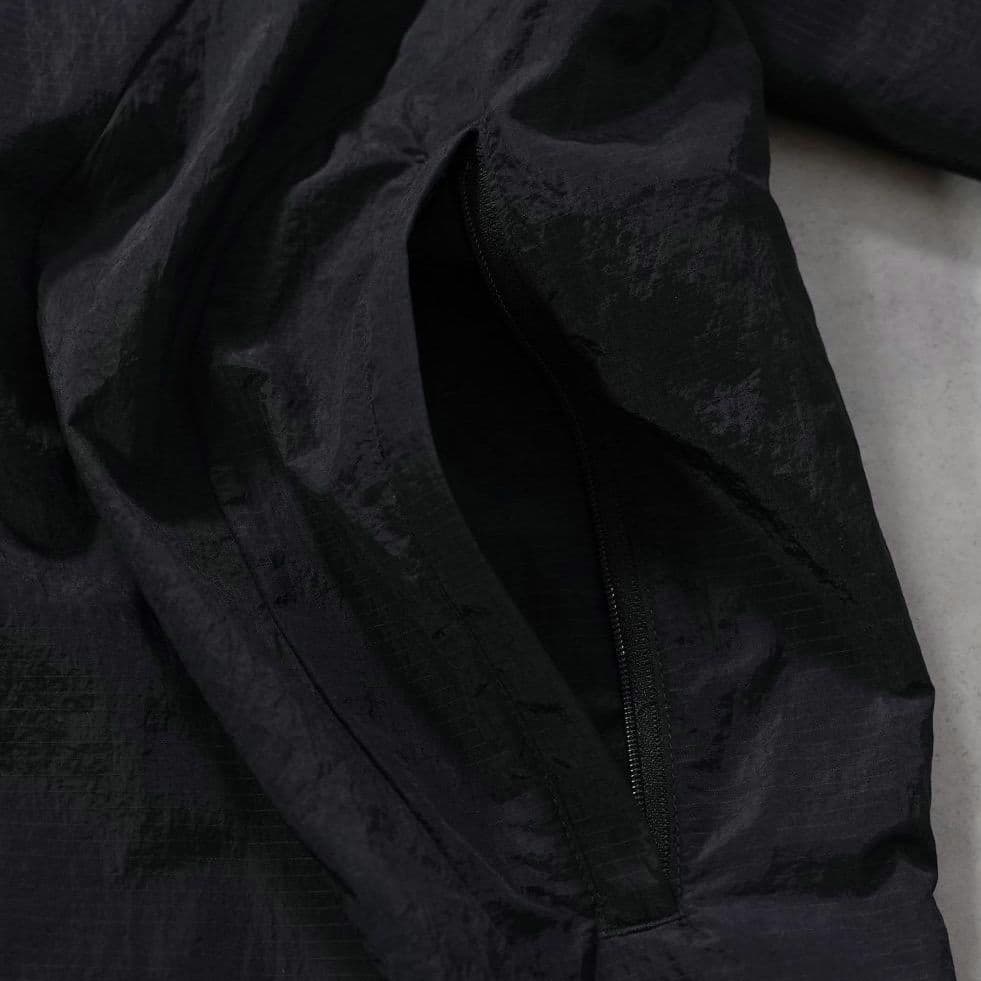 アディダス ナイロンジャケット 古着 ロゴ 刺繍 ライン 3XL 黒 17633