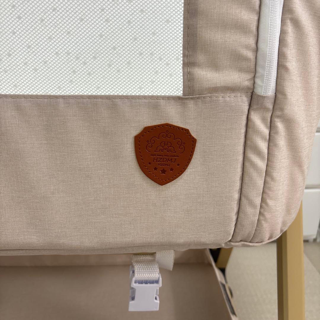 HZDMJ ベビーベッド　カーキ(ベージュ) 防水シーツセット