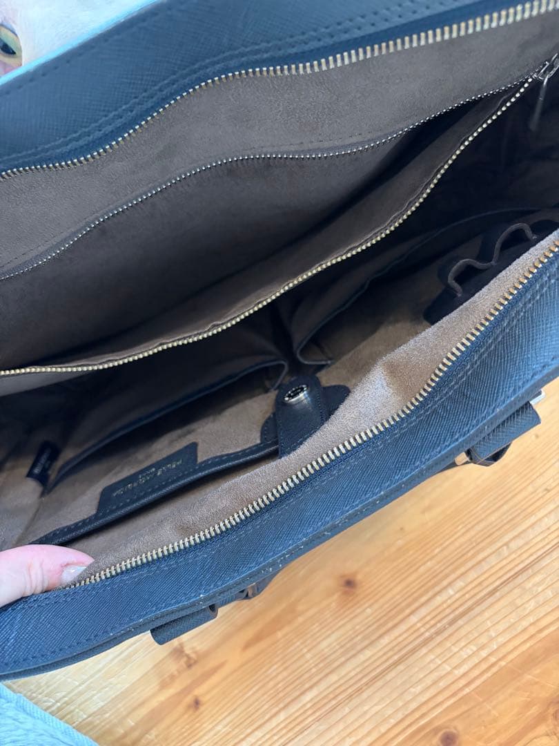 PELLE MORBIDAネイビーレザービジネスバッグ