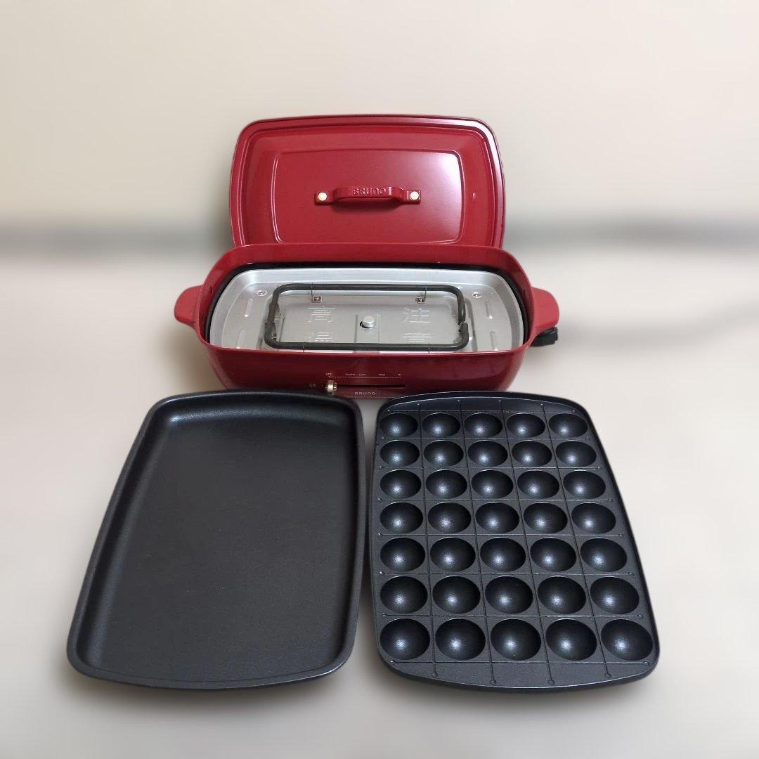 【美品】BRUNO ホットプレート グランデサイズ レッド