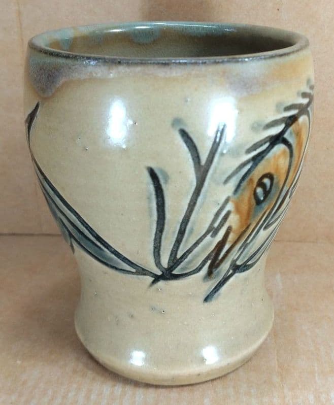 【本物保証】人間国宝 金城次郎 ゴブレット 栞 共箱 美品 やちむん 壷屋焼