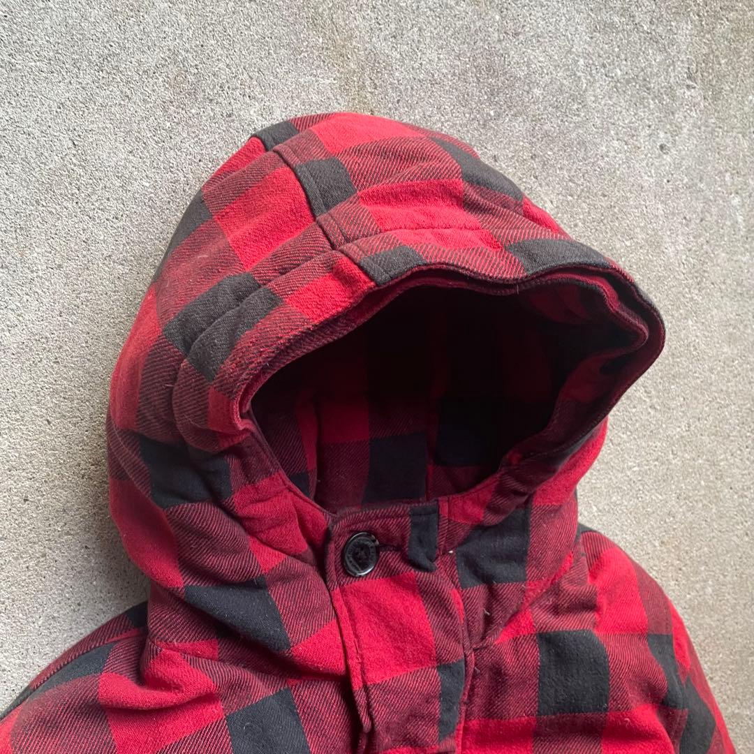 WOOLRICH ダウンジャケット 短丈 チェック 赤 Y2K 肉厚 古着