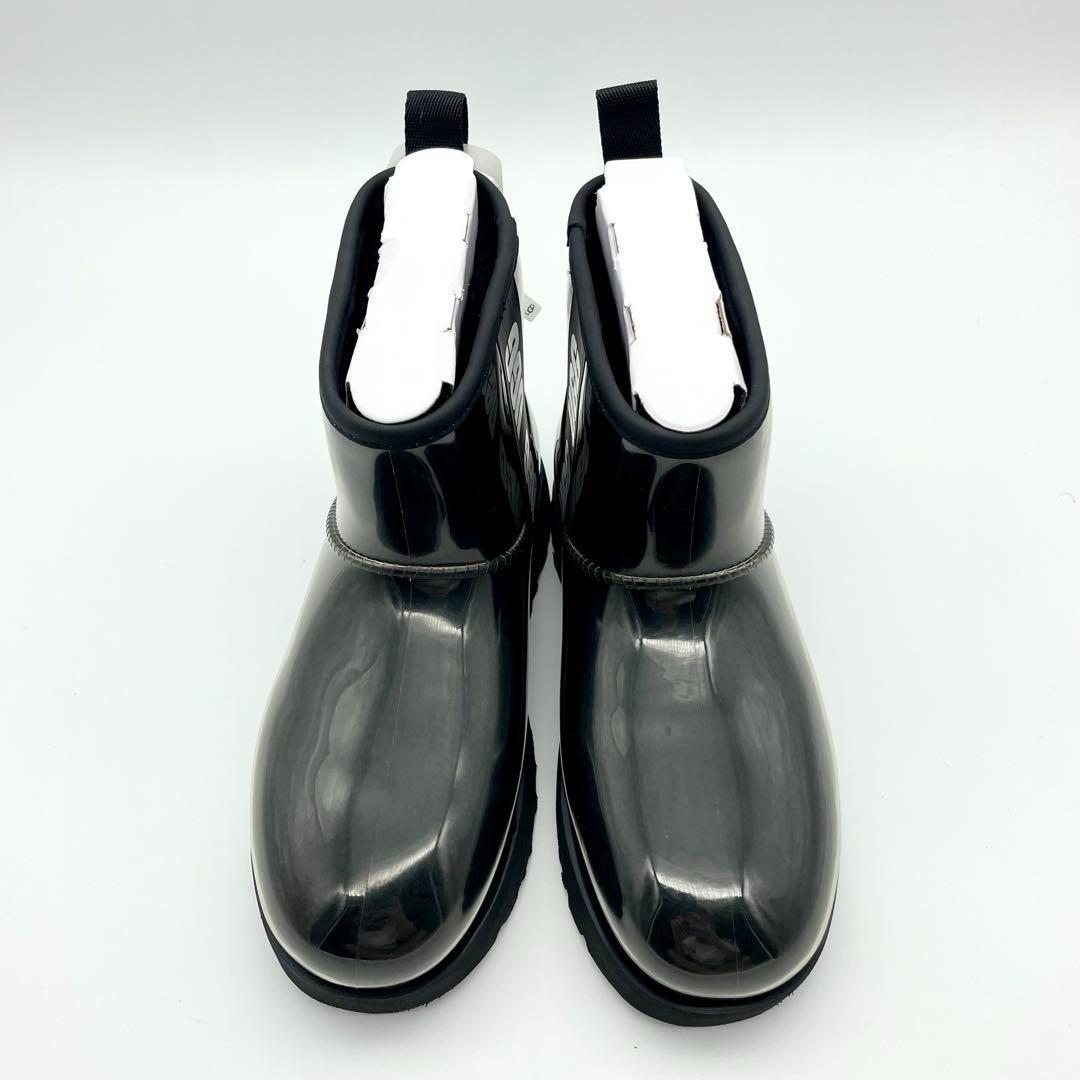 未使用・保管品★アグ　W クラシッククリアミニ　レインブーツ　黒　24cm