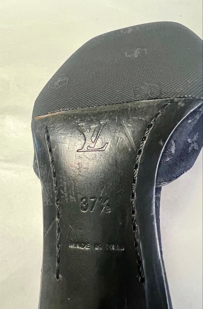 LOUIS VUITTON　ブラックモノグラム　オープントゥミュール　サンダル