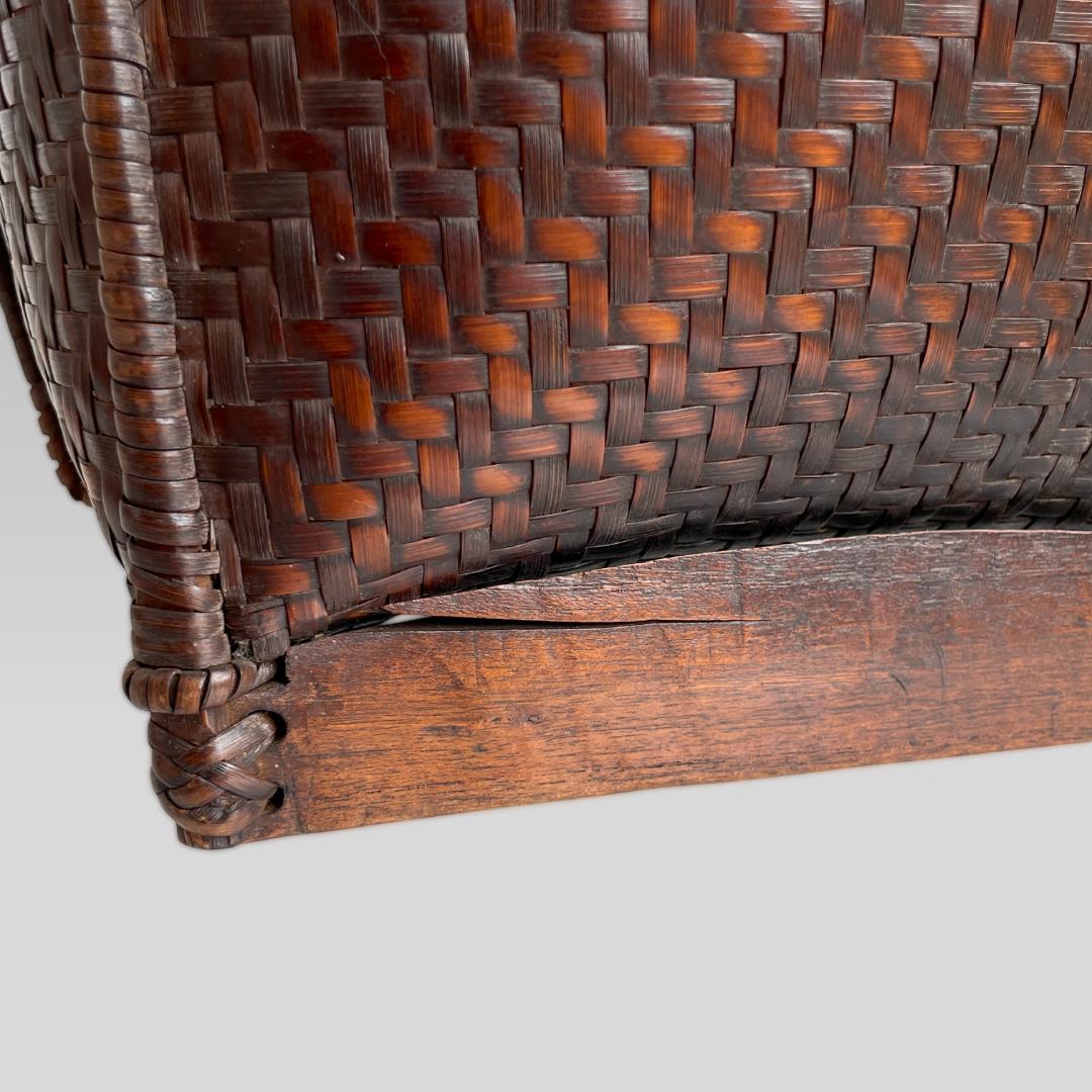 希少 ヴィンテージ【山岳民族】民藝籠 竹かご 古道具 工芸 収納 オブジェ