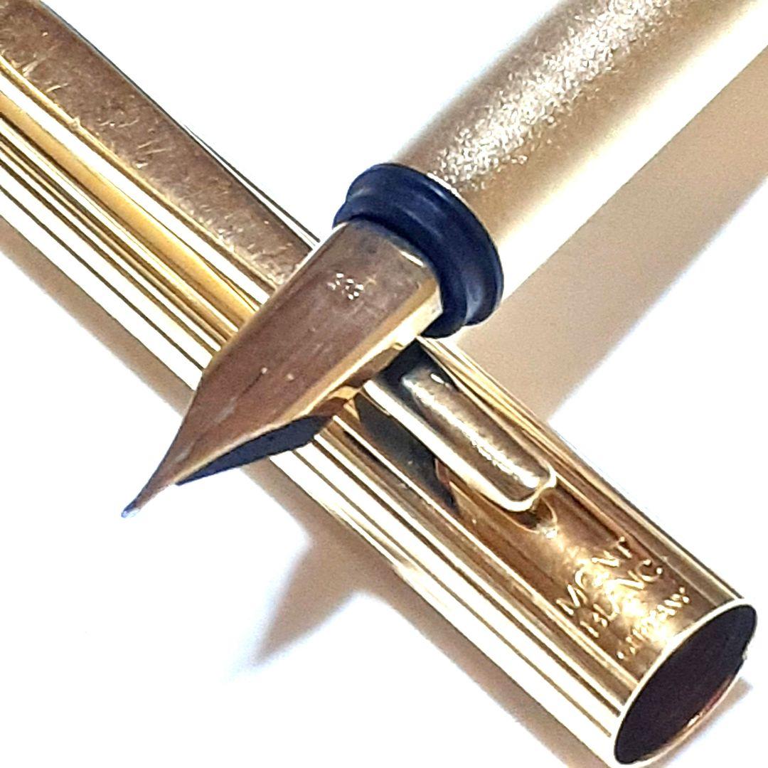 モンブラン MONTBLANC 万年筆 ノブレス 金張り ペン先585刻印