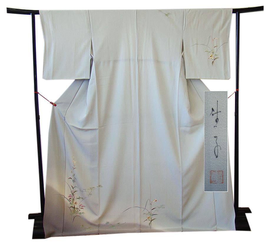 値下げ交渉ＯＫ！ロング寸 手描き友禅 作家 一色生子 訪問着 正絹 Ｂ８６２