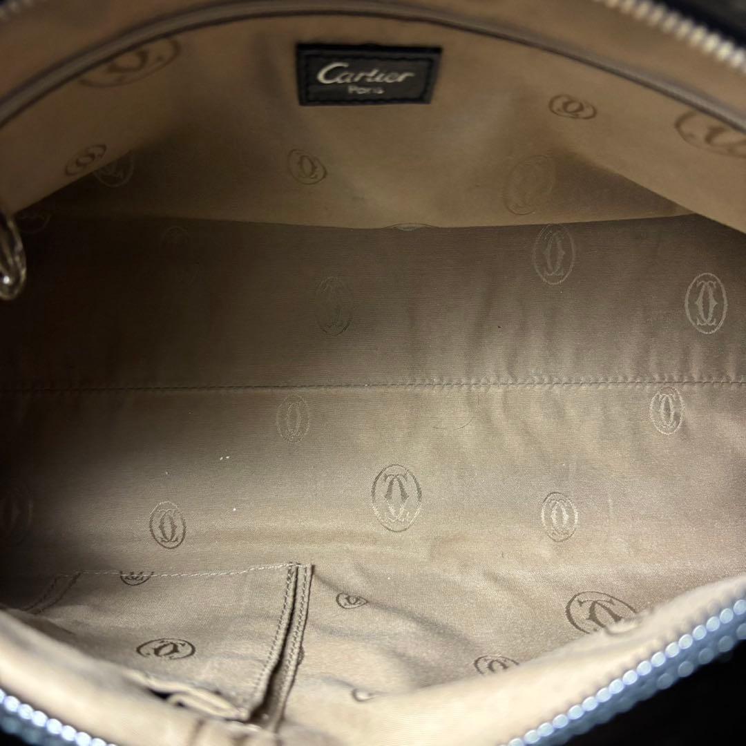 カルティエ レディース ハンドバッグ マルチェロ エナメル ブラック ギャラ付