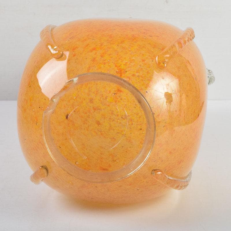 chika613 　岩田藤七作　黄地　耳付花瓶　花生　共箱　N　9177A