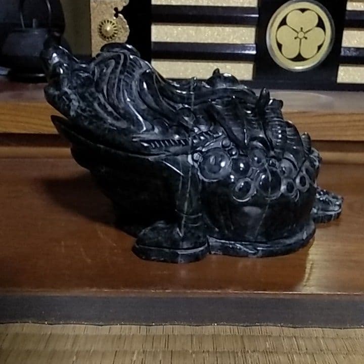 超特大7.4kg 天然石 オブシィディアン 黒曜石 貔貅(三本足蛙) 蝙蝠 亀