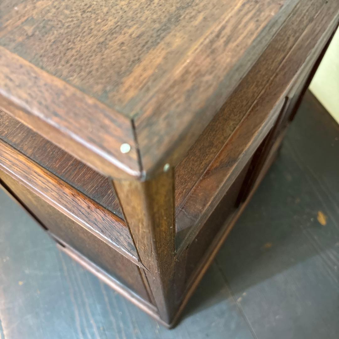 【値下げ】木製 キャビネット 両開き扉＋引き出し付き／収納棚 古家具