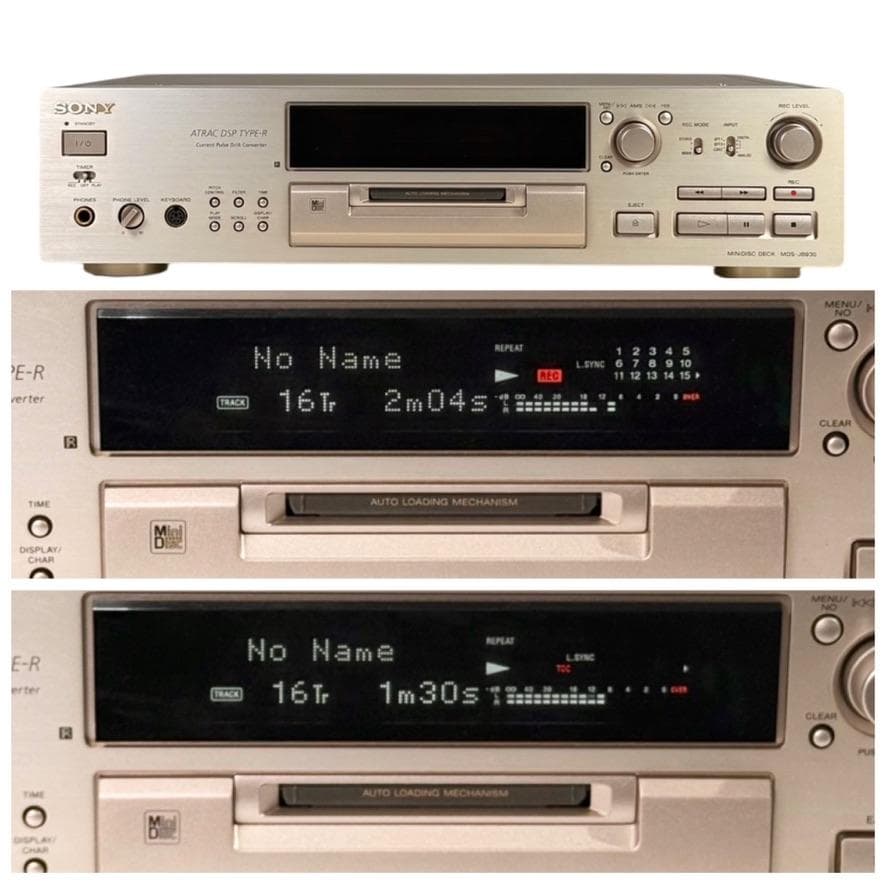 動作品・説明書付属・ソニー ミニディスクデッキ ゴールド MDS-JB930