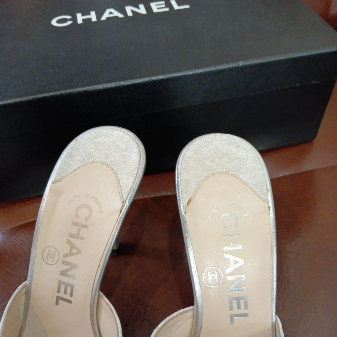CHANEL ミュール 45002 シルバー 35