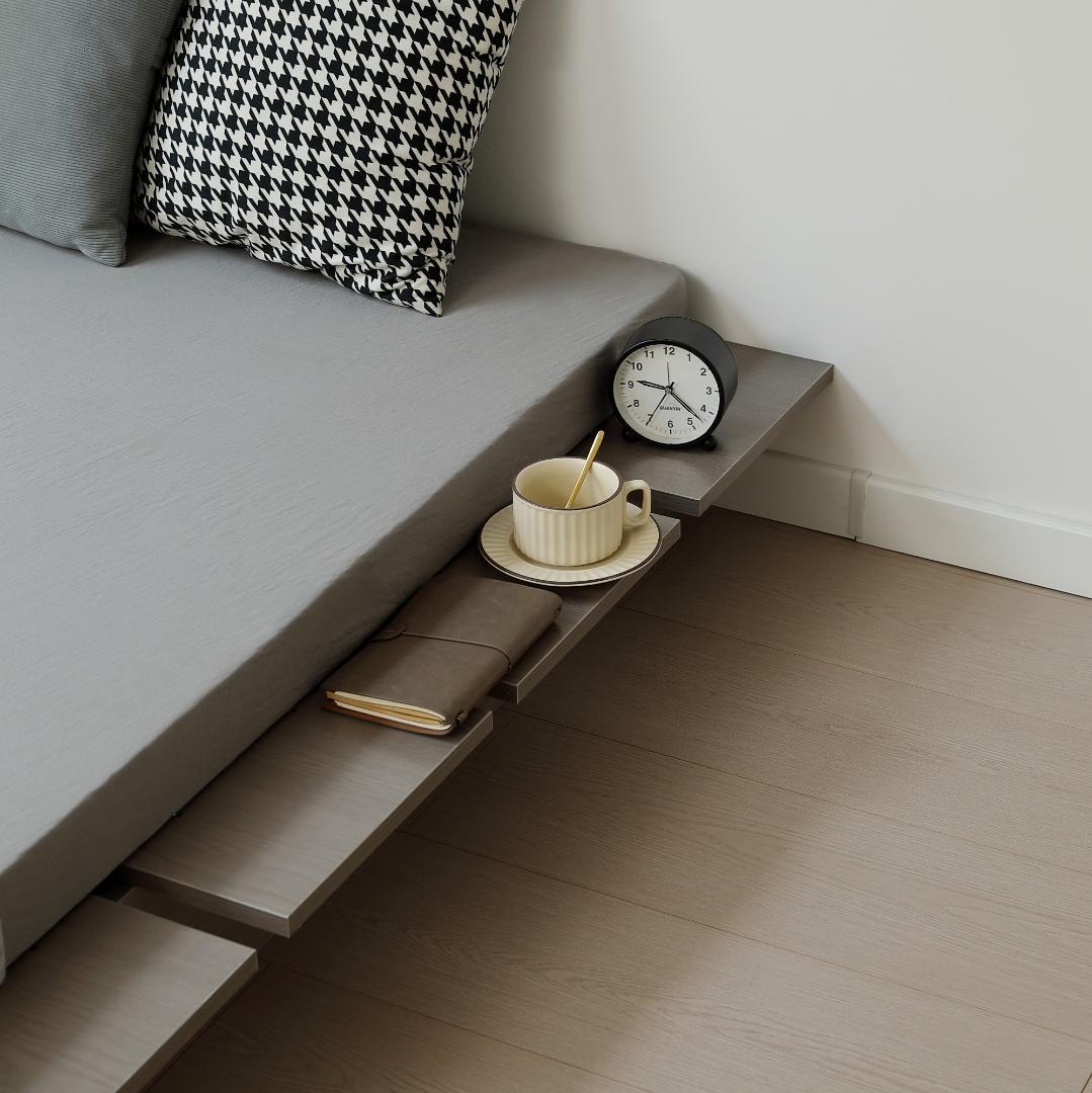 【S・幅120cm】ベッドフレーム すのこベッド オシャレ 木目調 GRAY