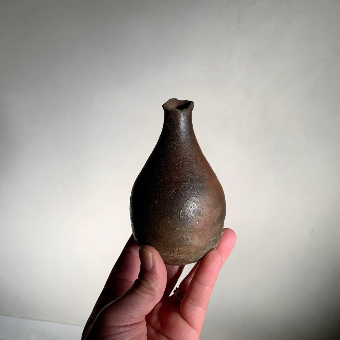 喜名 知花焼 焼締褐釉瓶 徳利 酒器 古美術 琉球美術 古道具 アンティーク