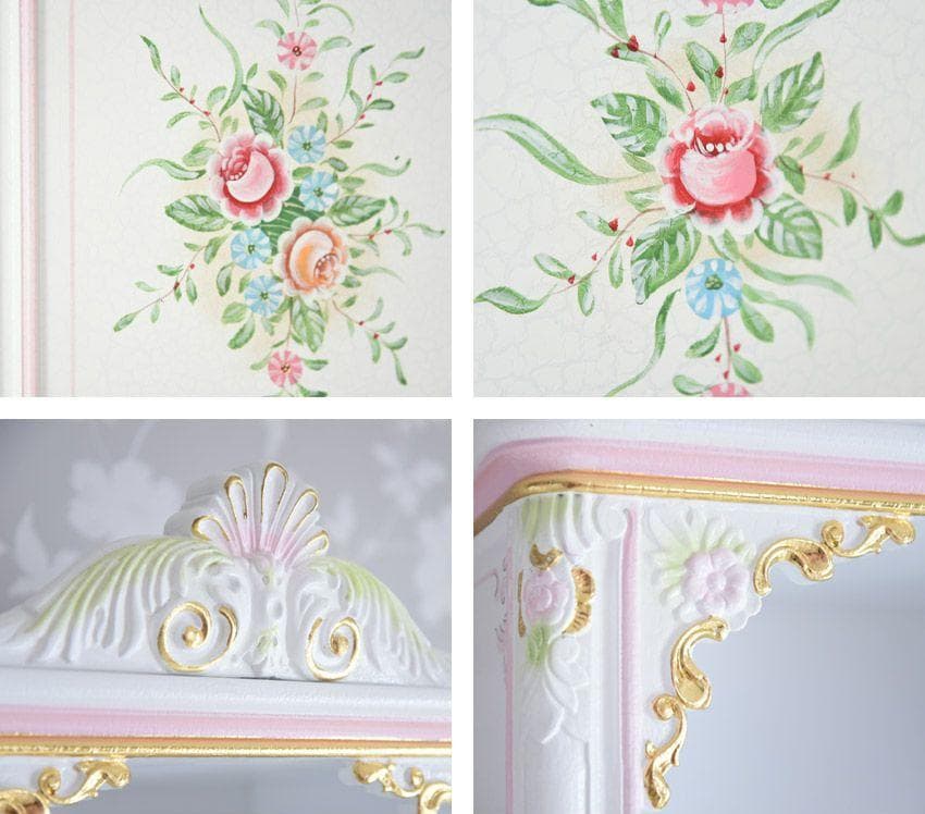 ロココ調ブックケース（ピンク）