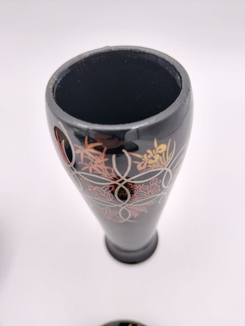 b74 茶箱 七宝四季草花 加賀蒔絵 西村松逸 茶箱 茶道具 古物
