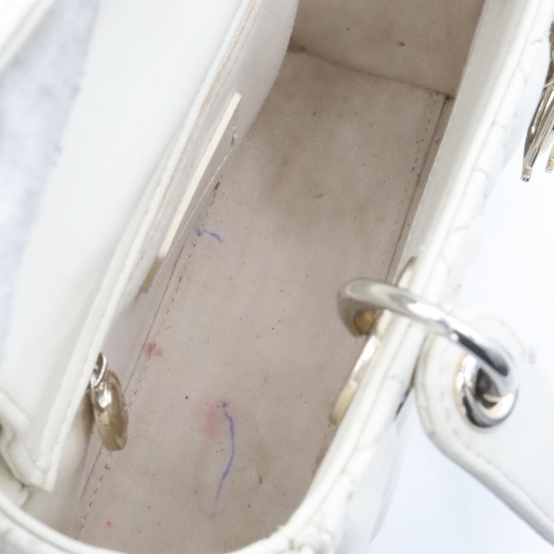 美品　クリスチャン　ディオール　レザー　２WAY ショルダーバッグ　ホワイト