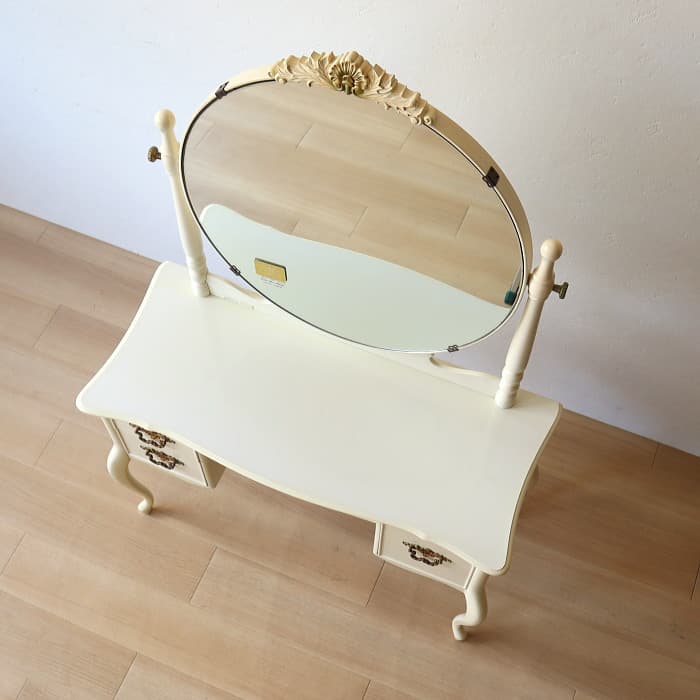 ヴィンテージ シャビーシック ドレッサー ホワイト ピアノ塗装 古家具