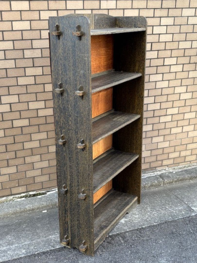 古い 木製 本棚 本箱 アンティークアトリエ本棚書棚飾り棚陳列棚店舗什器