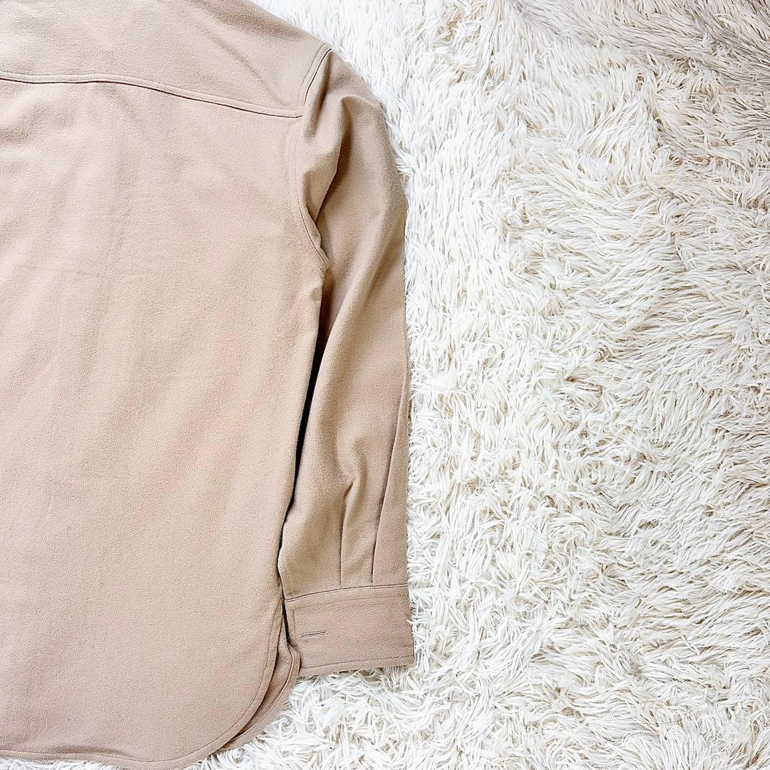 【美品】オーラリー　AURALEE ウール100%フランネルシャツ　ベージュ